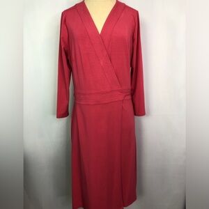 Ann Taylor Wrap Dress Women  Color Dusty Pink 3/4 Sleeve Size 8